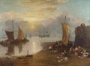 Joseph Mallord William Turner Sun rising tyhrough vapour:Fishermen cleaning and selling  fish  (mk31) oil painting